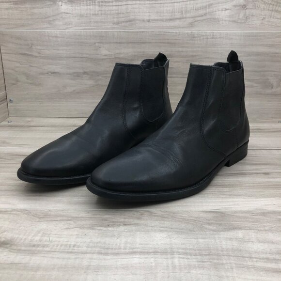 Franco Fortini Ankle Boots Mens 9 Black Leather Slip On Chelsea main image 9